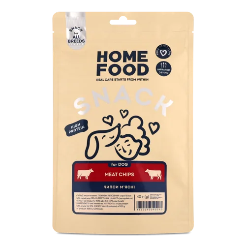 Ласощі Для Собак Чипси М'ясні В/ґ 40г Home Food