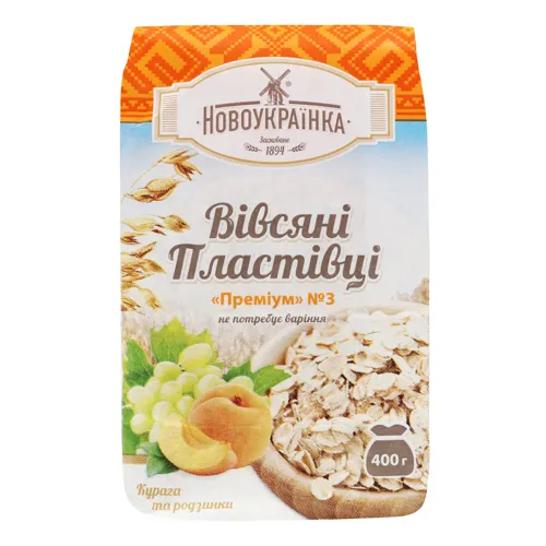 Пластівці вівсяні Курага та родзинки Преміум №3 Новоукраїнка м/у 400г