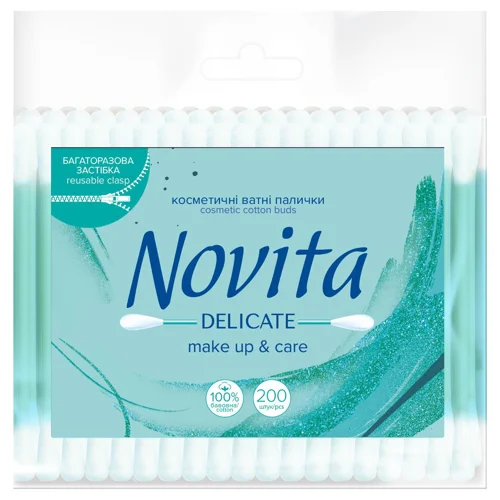 Палички ватні Novita Delicate в поліетиленовому пакеті 200шт