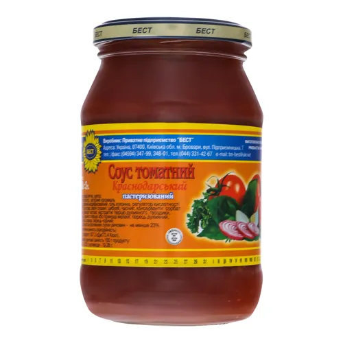 Соус томатний Краснодарський Бест с/б 480г