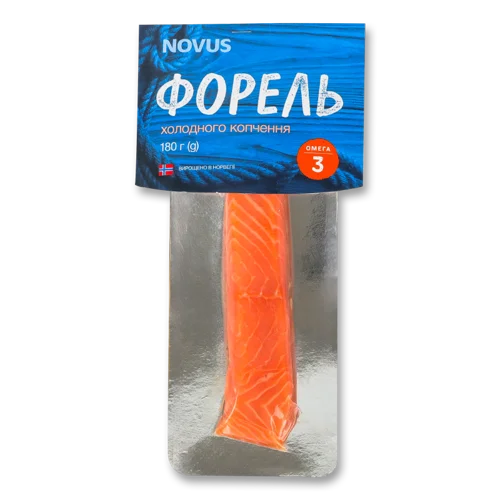 Форель філе в/к Novus натуральне, з/б 180г
