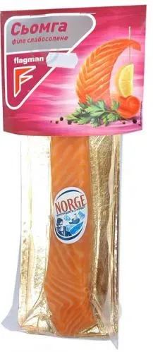 Лосось філе шматок з/ш с/с в/у 130г