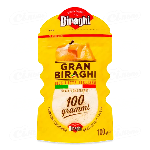 Сир Biraghi Гран Бірахі тертий 12/14 міс 32%, 100г