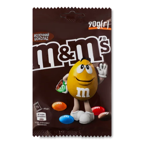 Драже ММ's з Молочним Шоколадом, Вкрите Цукровою Глазур'ю, 90 г