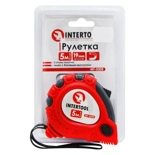 Рулетка с фіксатором Intertool Супер Магніт 5м х 19мм