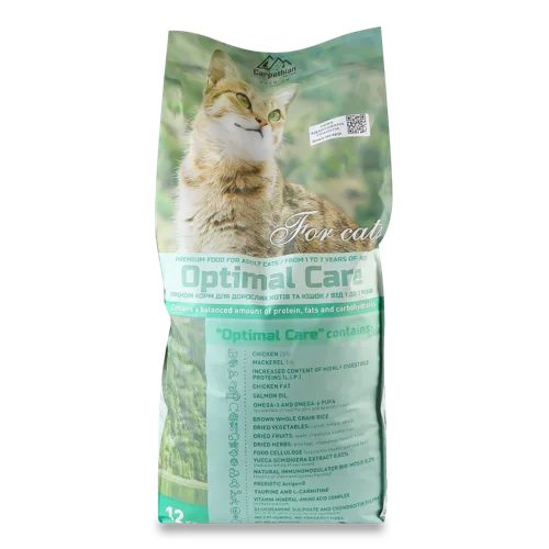 Корм Для Дорослих Котів та Кішок Optimal Care Carpathian Pet Food, В/ґ, 12 кг