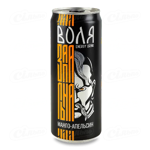 Напій енергет Моршинська Воля манго-апельсин з/б, 0,33л