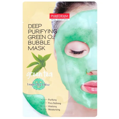 Маска для обличчя Purederm Зелений чай і кисень 25г