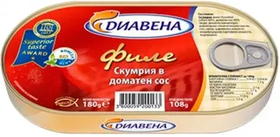 Філе скумбрії Diavena в томатному соусі 180г