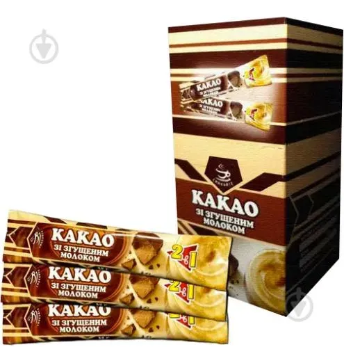 Какао-напій ТМ Смакуйте зі згущеним молоком в стіку (шоубокс 25 шт) 35г