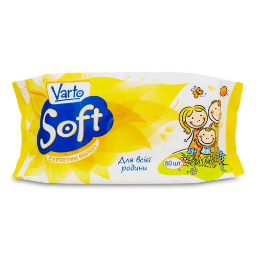 Вологі Серветки Для Всієї Сім'ї Soft Varto, 60шт