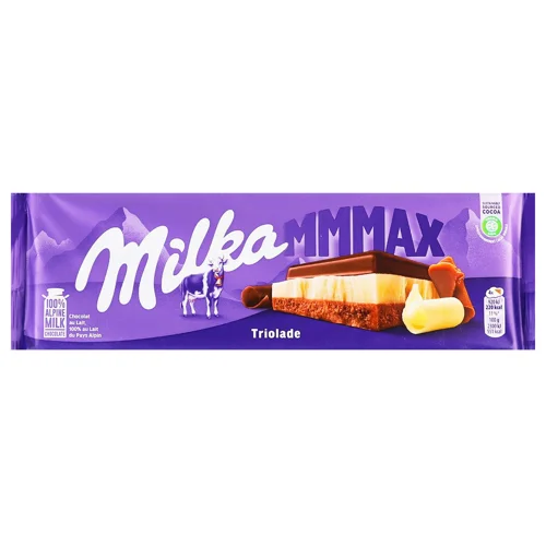 Шоколад білий та молочний Milka Triolade тришаровий 270г