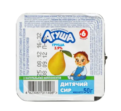 Сирок Агуша дитячий груша з 6 місяців 3.9% 50г