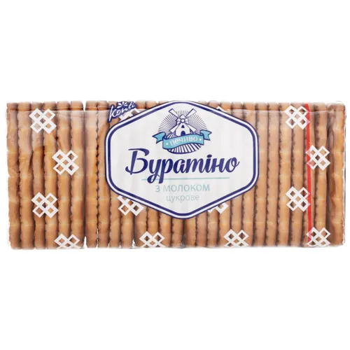 Печиво цукрове з молоком Буратіно Кonti 450г
