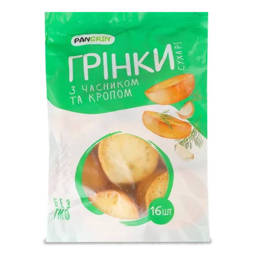 Грінки Часникові З Кропом, Вищого Ґатунку, м/у 130г