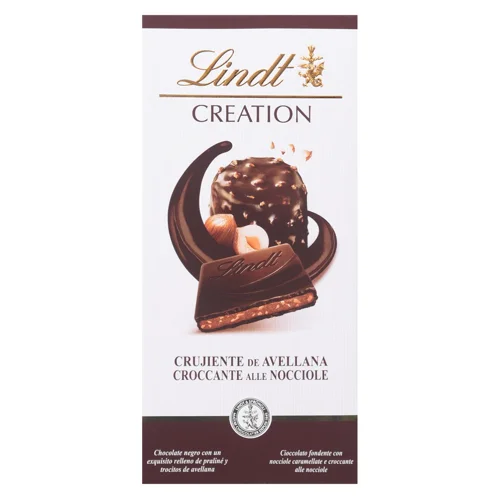 Шоколад чорний Lindt Creation з праліне та горіховою начинкою 150г