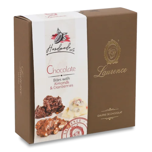 Цукерки В Шоколаді З Мигдалем Та Журавлиною Laurence, Картонна Упаковка 140г