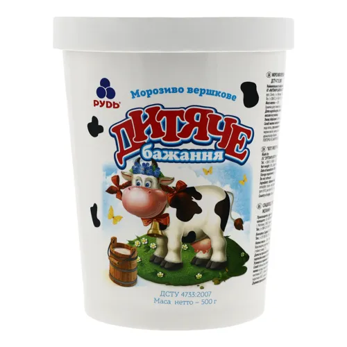 Морозиво вершкове Дитяче бажання Рудь відро 500г