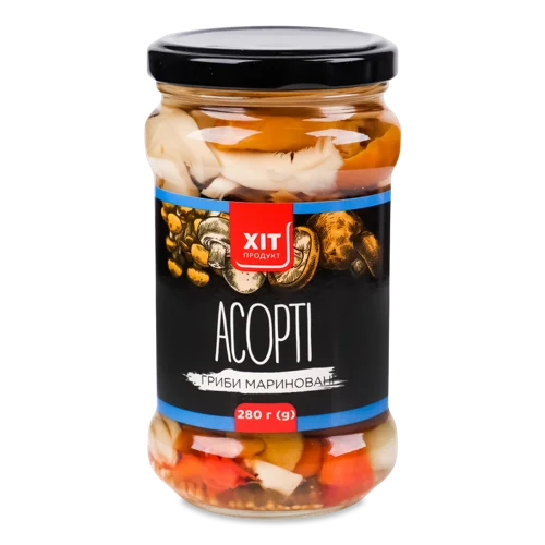 Мариновані Гриби Асорті, Хіт Продукт, с/б 280г