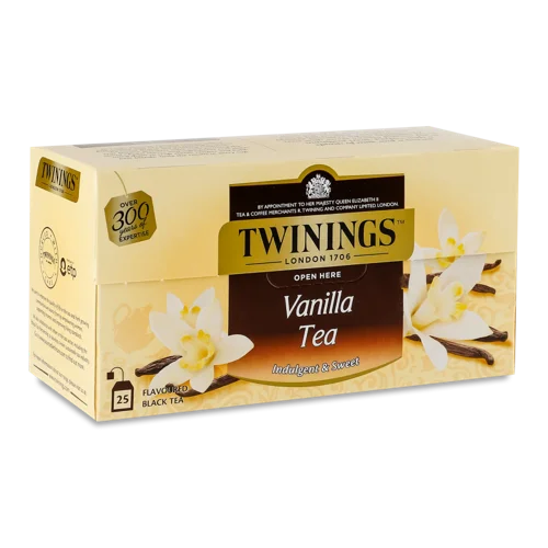 Чай Чорний З Ароматом Ванілі Twinings, Картонна Упаковка, 25х2г