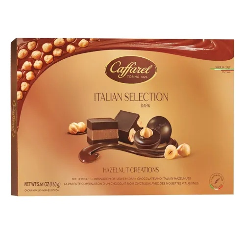 Цукерки Caffarel Italian Selection асорті чорний шоколад з фундуком 160г