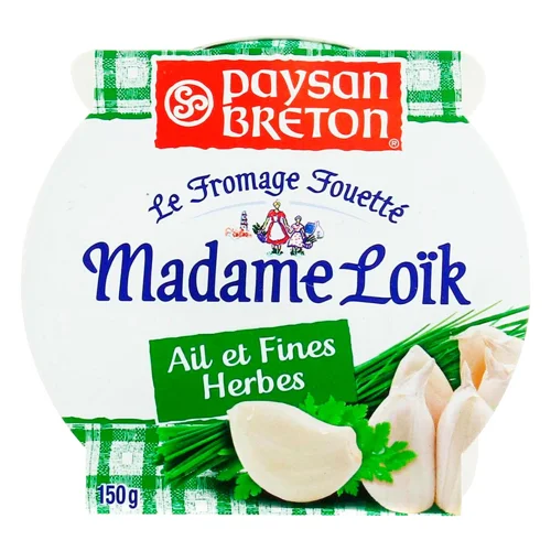 Сир Paysan Breton Madame Loik з часником і травами м'який збитий 60% 150г