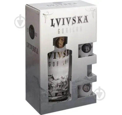 Горілка Lvivska gorilka Давня легенда + 2 чарки, 0,7л