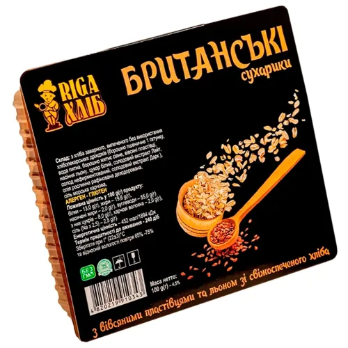 Сухарики Riga Хліб Британські 100г