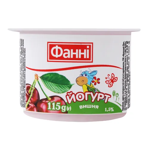 Йогурт 1.5% Вишня Фанні ст 115г