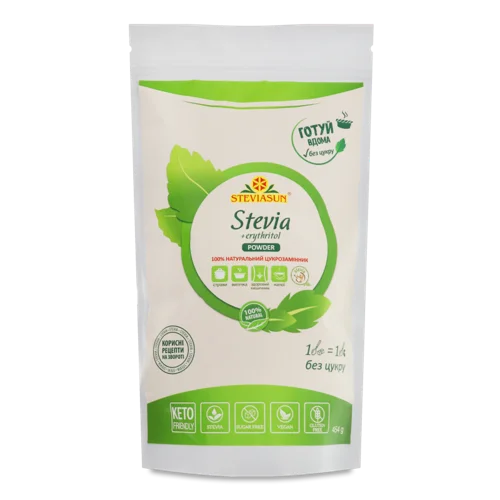 Цукрозамінник Натуральний Stevia Powder Steviasun, п/к 454г