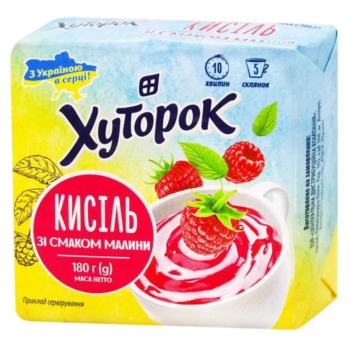 Кисіль зі смаком малини  Хуторок 180г