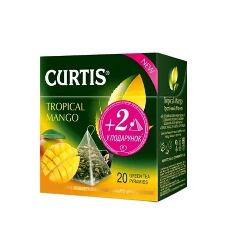 Чай Curtis Tropical Mango зелений байховий ароматизований к/уп (22 ф/п х 1,8г) 39.6г