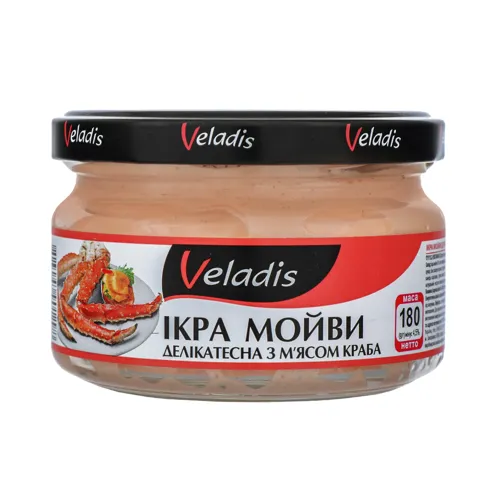 Ікра мойви в соусі з м'ясом краба Veladis с/б 180г