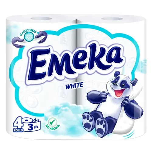Туалетний папір Emeka White 3-шаровий 4шт