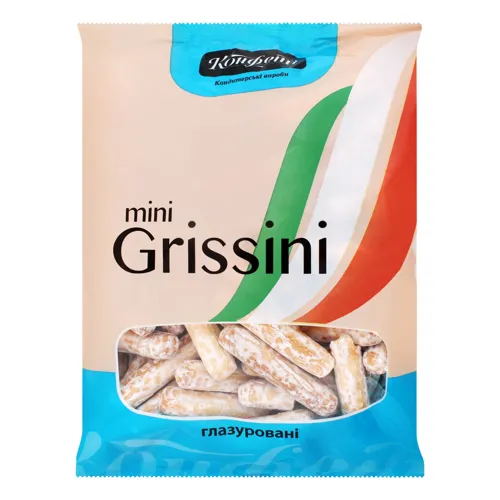 Хлібні палички глазуровані з ароматом ванілі Міні гріссіні Конфеті м/у 200г