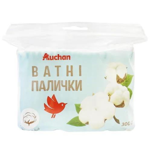 Ватні палички Auchan 300шт