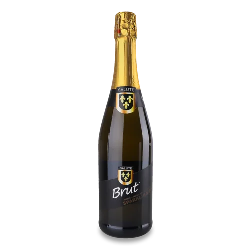 Вино Ігристе Вищого Ґатунку Біле Брют Salute, 10-13.5%, 750мл, п/пл
