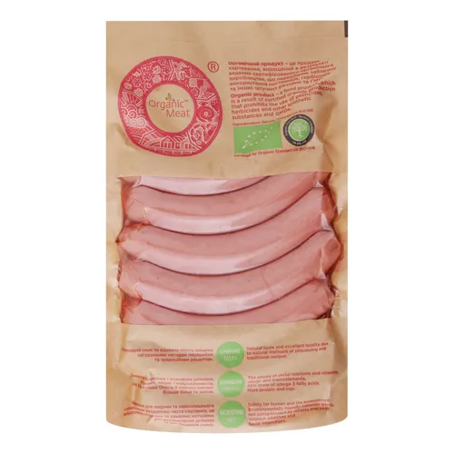 Сосиски органічні з маслом Organic Meat вищого ґатунку 350г