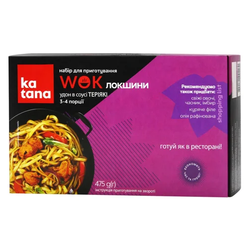 Набір Katana для приготування WOK локшини пшеничної удон в соусі теріякі 475г