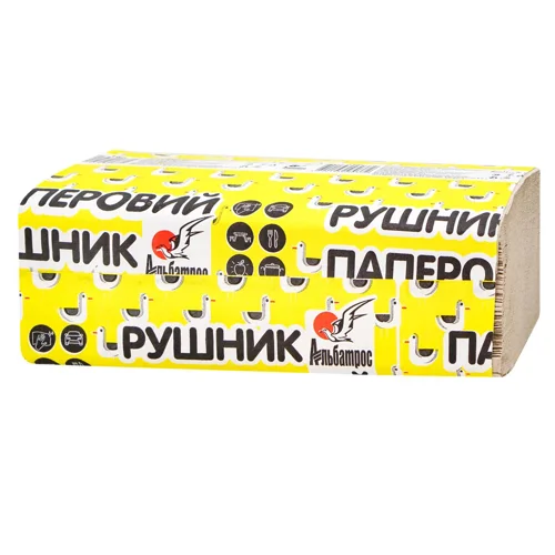 Рушники паперові Альбатрос сірі 160шт