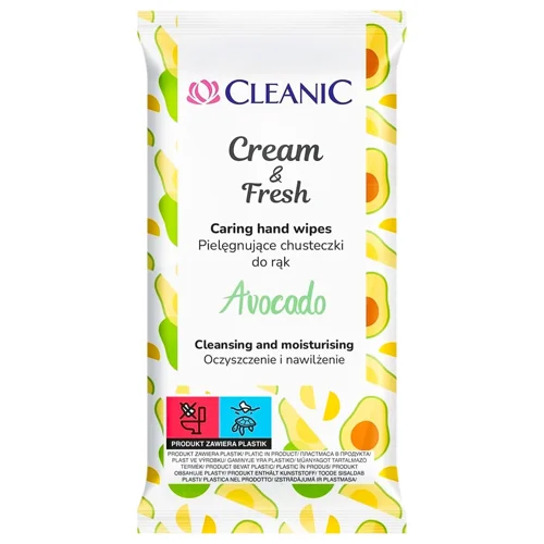Серветки вологі Cleanic Cream&Fresh Авокадо 15шт