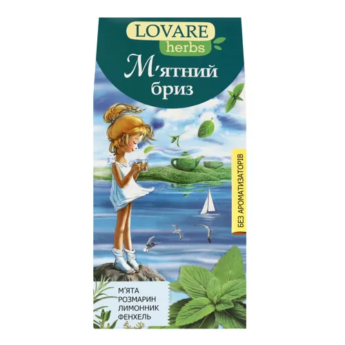 Чай трав'яний Lovare Herbs М`ятний бриз 20шт 1.8г