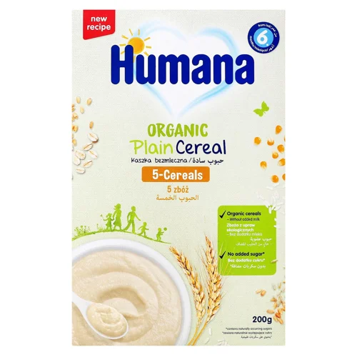 Каша Humana 5 злаків безмолочна цільнозернова органічна 200г