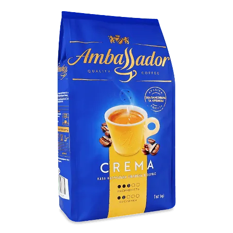 Кава зернова Ambassador Crema натуральна смажена, 1кг