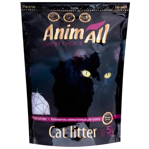 Наповнювач гігієнічний AnimAll Premium Фіолетовий аметист для котів силікагелевий 5л