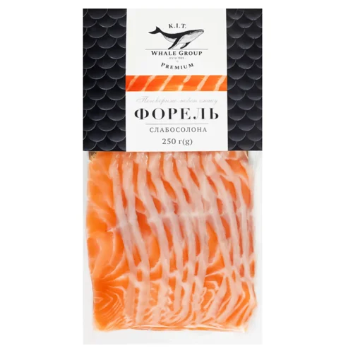 Форель К.І.Т. слабосолена нарізка без шкіри 250г