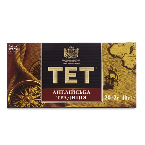 Чай ТЕТ Чорний Англійська Традиція, в/ґ, Пак. 20*2г