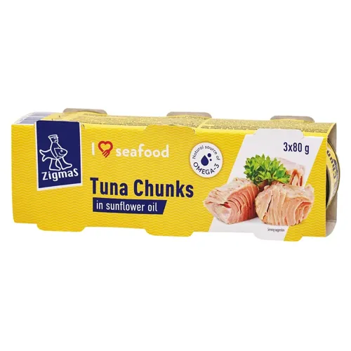 Тунець Zigmas Шматочками в соняшниковій олії 240г