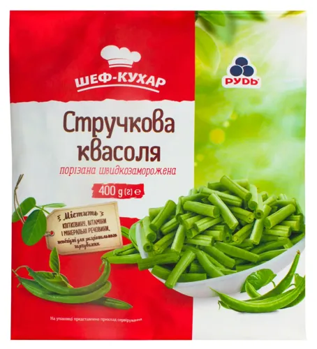 Квасоля стручкова порізана швидкозаморожена Шеф-кухар м/у 400г