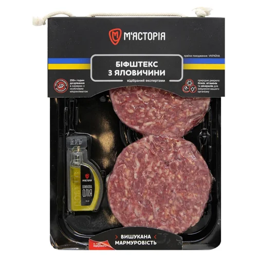 Біфштекс М'ясторія з яловичини охолоджений ~300г